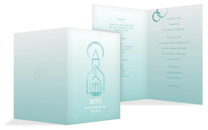 Menükarte Konfirmation Kirche