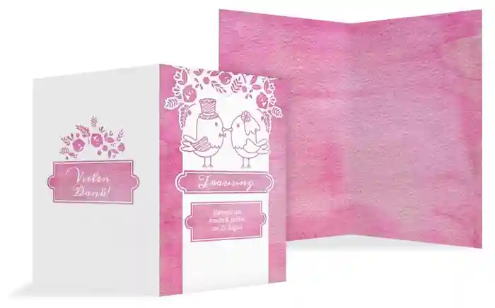 Hochzeit Kirchenheft Umschlag Vogelpaar