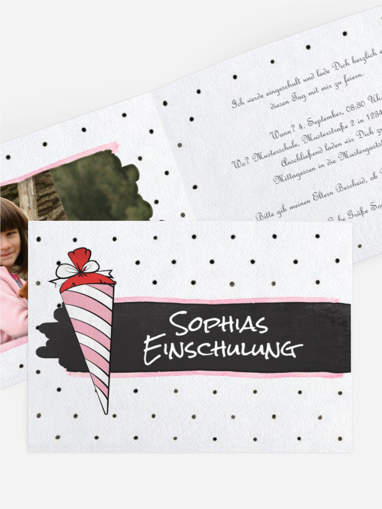 Einladung zur Einschulung Pünktchen