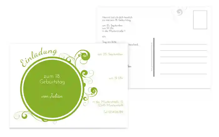 Geburtstagseinladung squiggle chubby