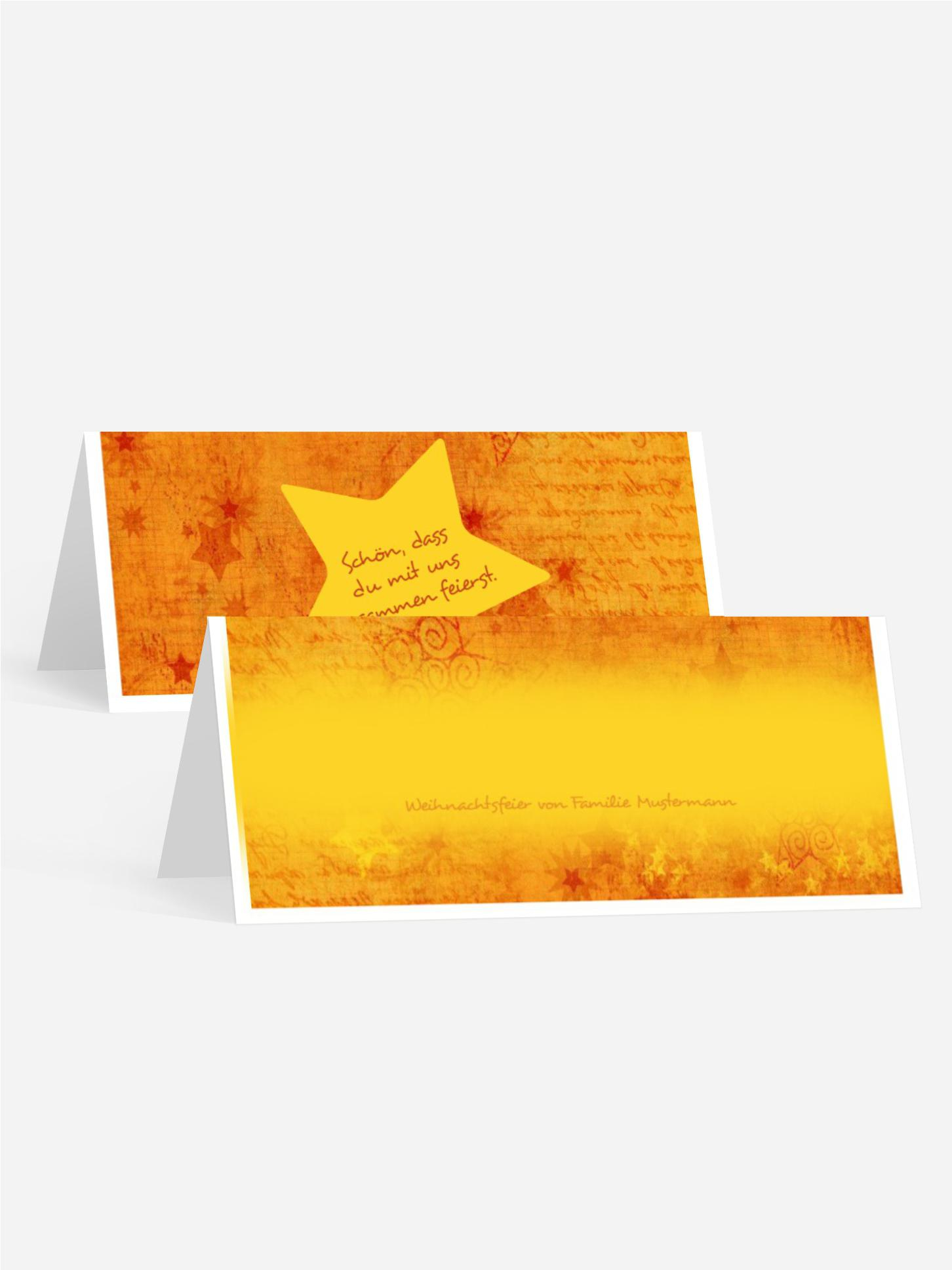 Weihnachts Tischkarte Sternengrund