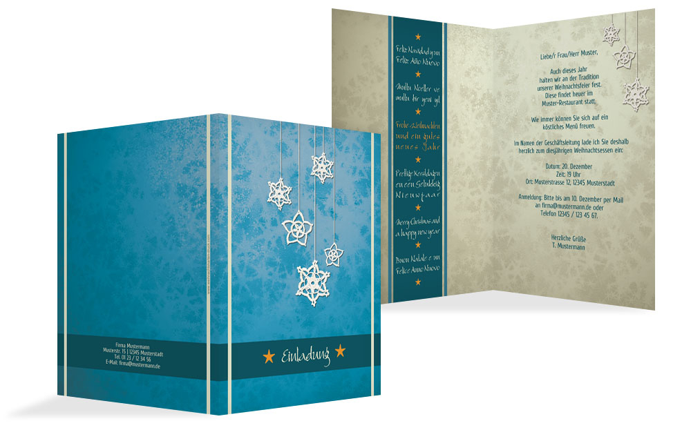 Weihnachtseinladung Geschäftlich Snowflakes