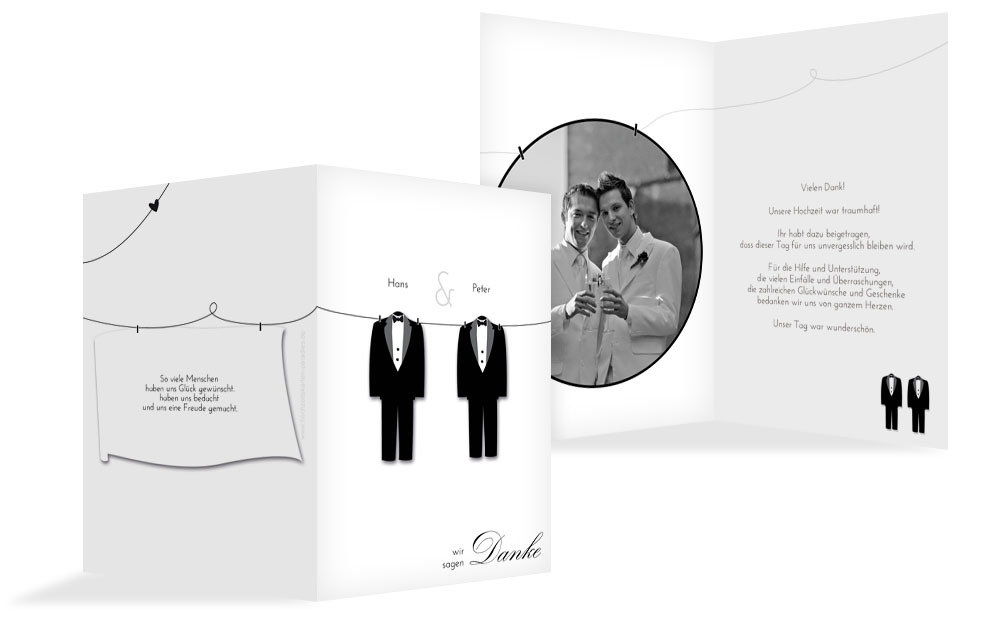 Dankeskarte suits