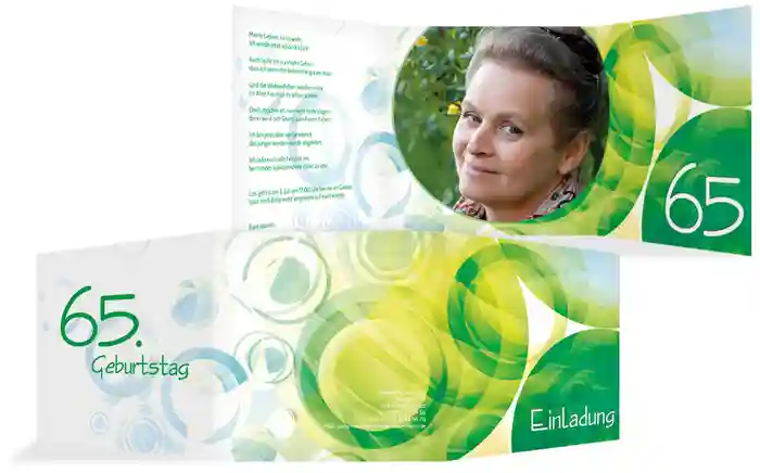 Einladungskarte colorful circles 65 Foto