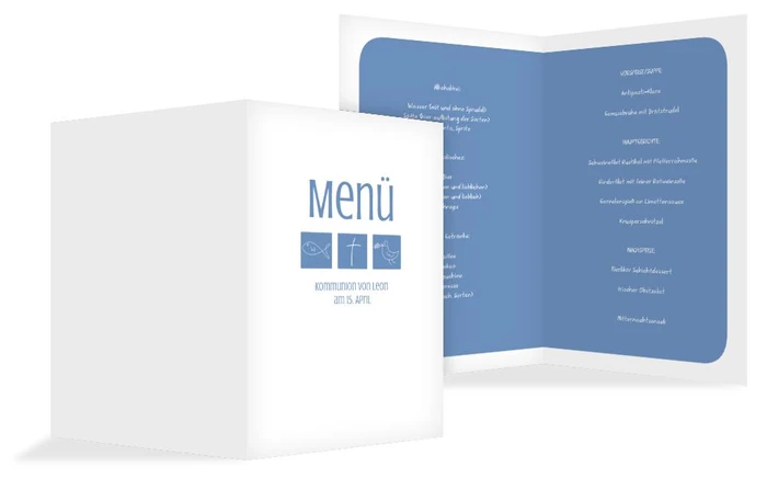 Menükarte Kommunion Triple