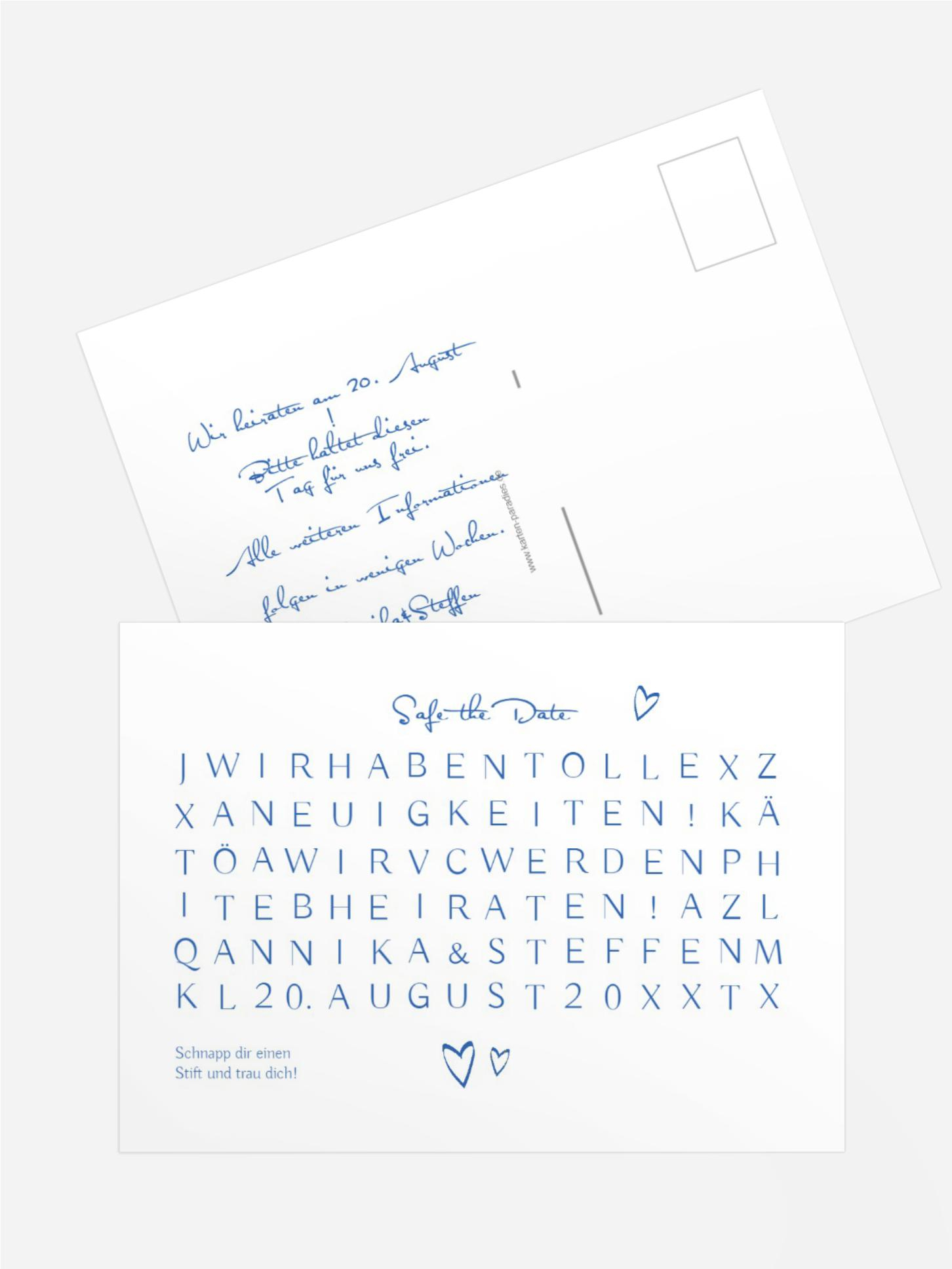 Safe the Date Buchstabenrätsel