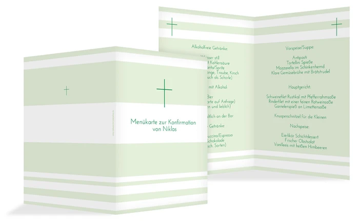 Menükarte Konfirmation Kreuz Menükarte Konfirmation Kreuz