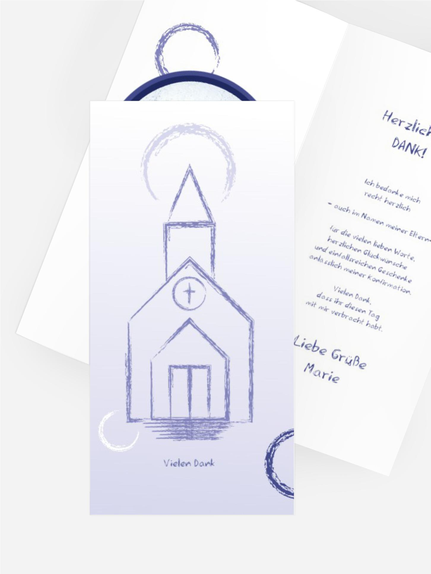 Dankeskarte Konfirmation Kirche