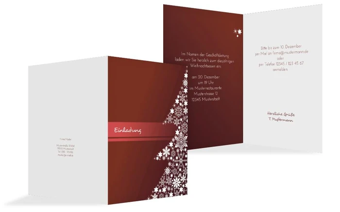Weihnachts Einladungskarte geschäftlich Sternenbaum Weihnachts Einladungskarte geschäftlich Sternenbaum