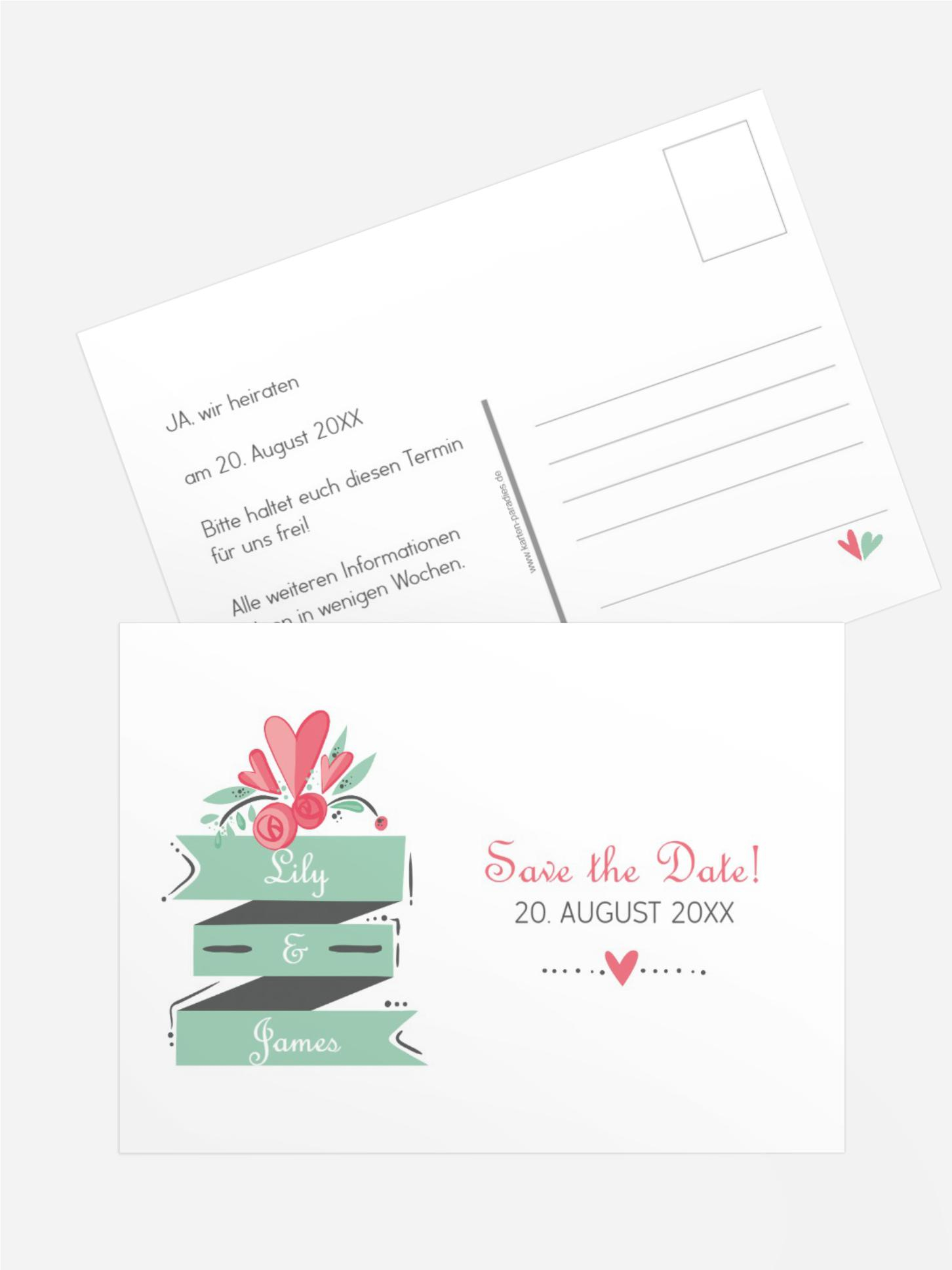 Hochzeit Save the Date Du & Ich