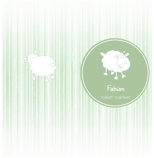 Baby Dankeskarte sheep