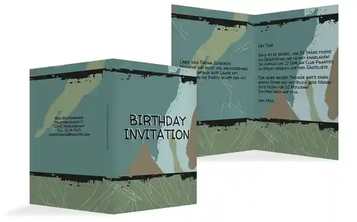 Geburtstagseinladung Army Lifestyle