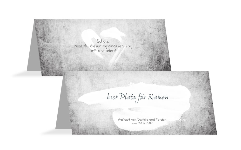 Tischkarte Du+Ich=Liebe Tischkarte Du+Ich=Liebe