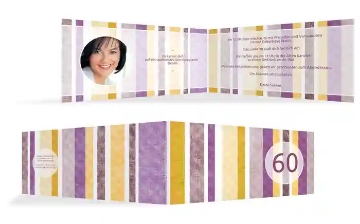 Geburtstagseinladung Gestreift 60 Foto