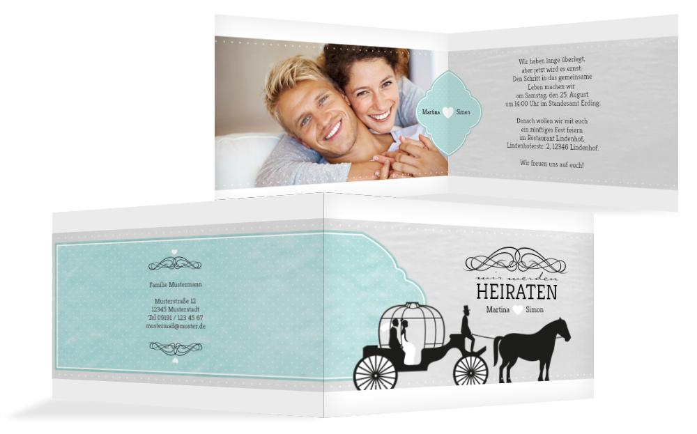 Hochzeitseinladung Kutsche Hochzeitseinladung Kutsche