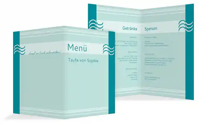 Menükarte Taufe Lebenswasser