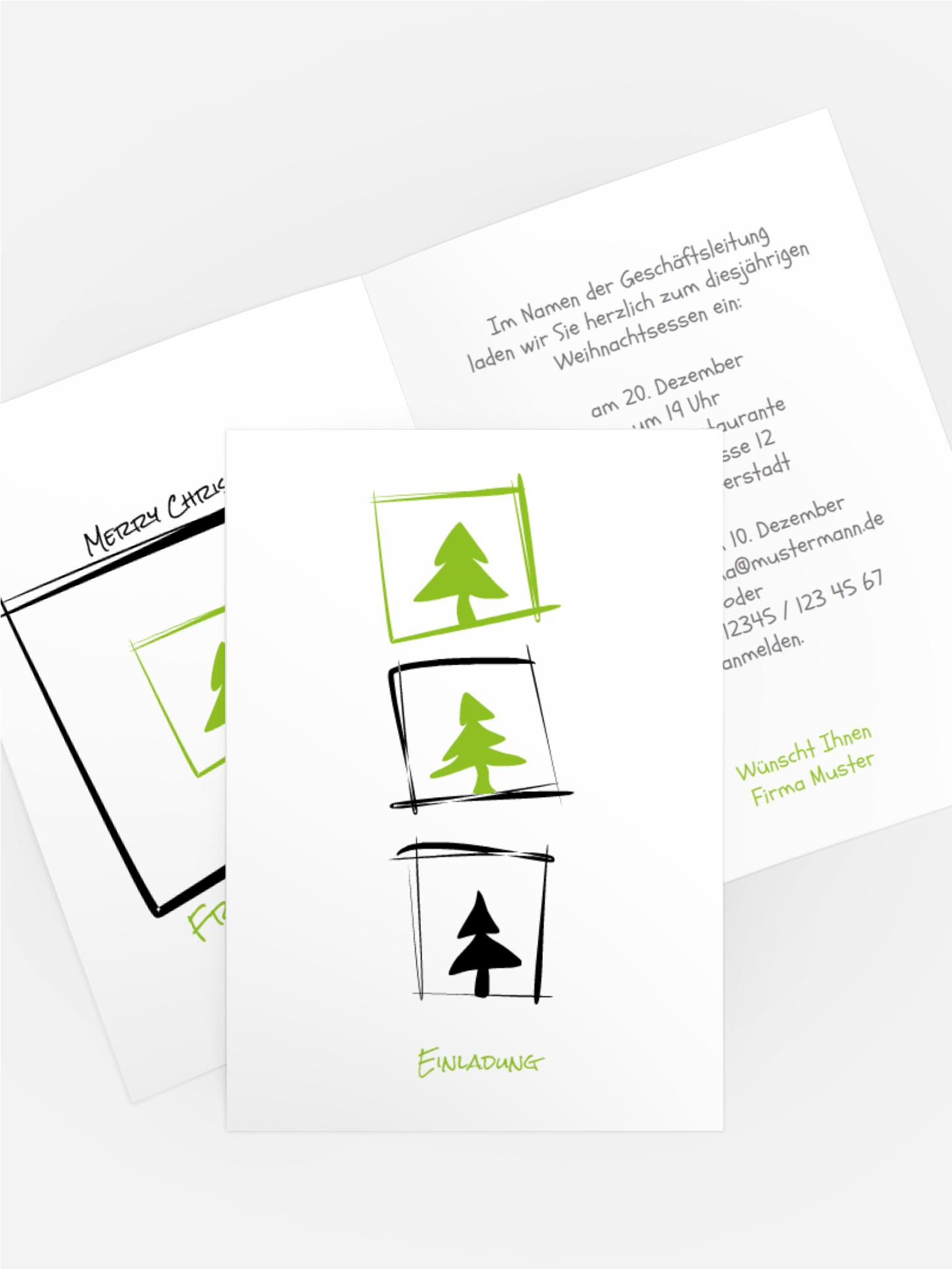 Weihnachts Einladungskarte geschäftlich Bäumchenbild
