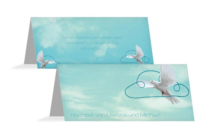 Tischkarte Hochzeit Auf Wolke sieben