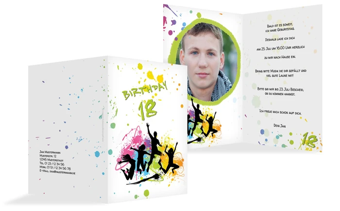 Geburtstagseinladung bunte Party 18 Foto