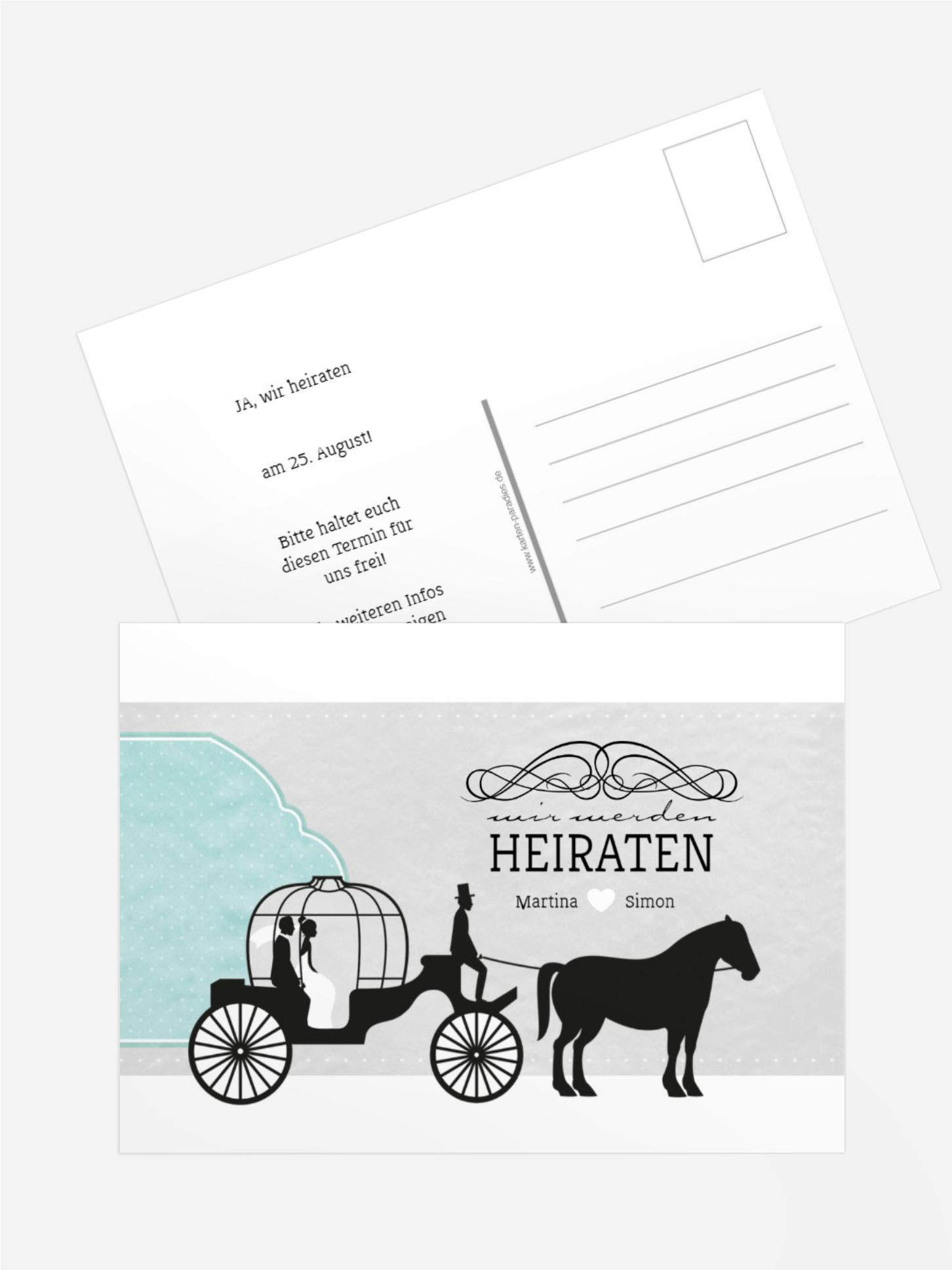 Save the Date Karte Kutsche