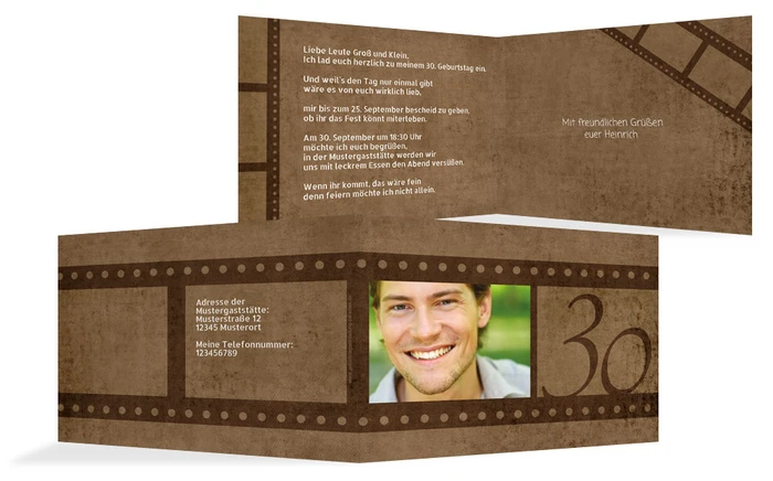 Geburtstagseinladung Retrofilm 30 Foto Geburtstagseinladung Retrofilm 30 Foto