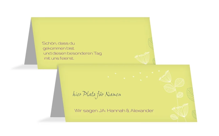 Tischkarte Pusteblume