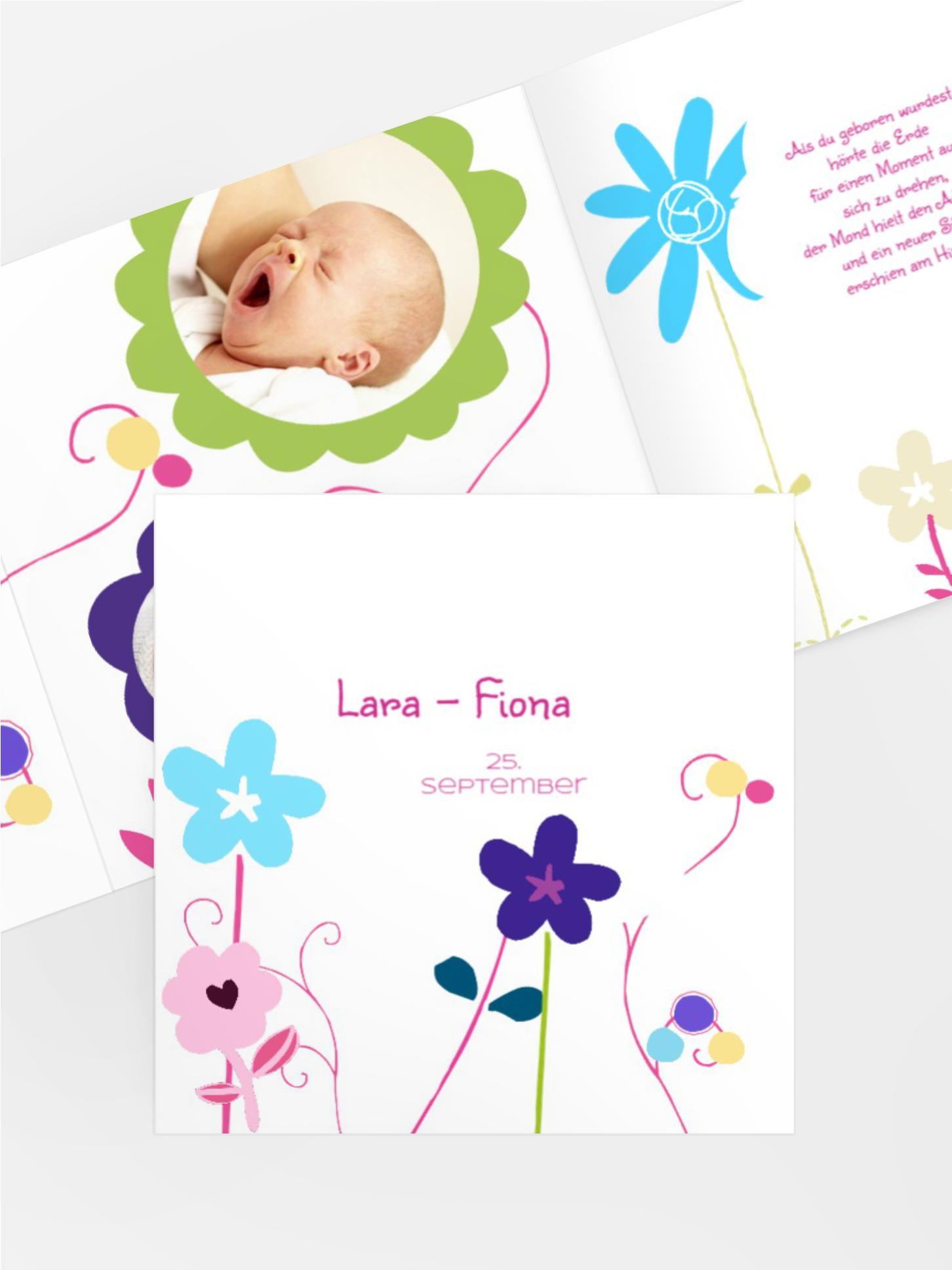 Babykarte Zauberblumen Babykarte Zauberblumen