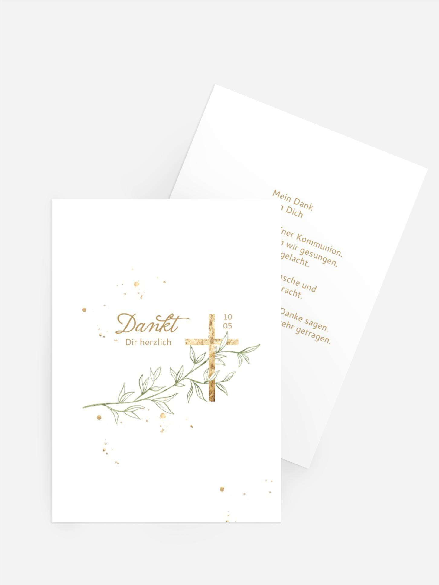 Dankeskarte Kommunion Blühender Kommunionsritus