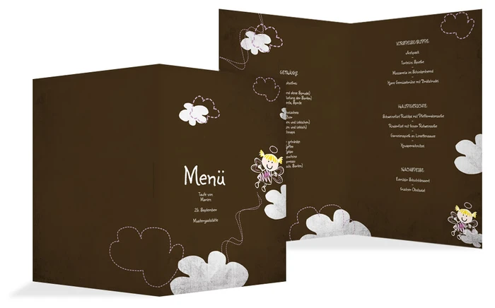 Menükarte Taufe Engelchen
