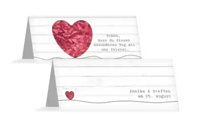 Tischkarte zur Hochzeit Mr&Mrs