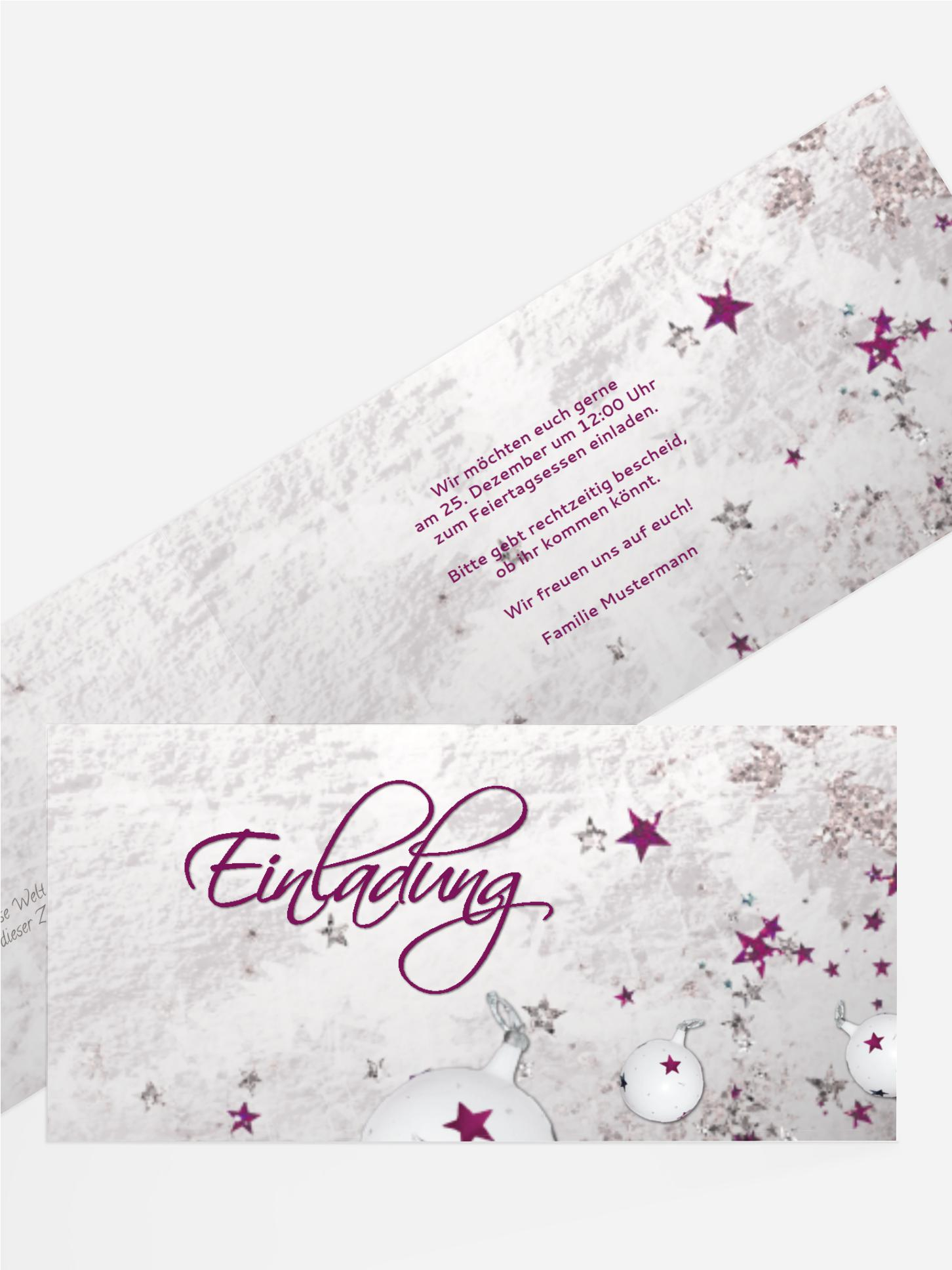 Weihnachtseinladung Privat Sternenstaub