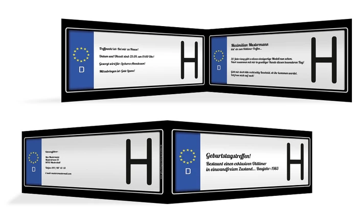 Geburtstagseinladung Historisches Kennzeichen