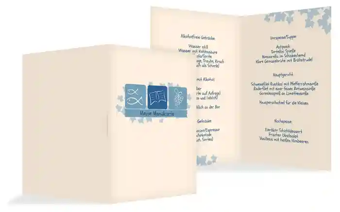Menükarte Kommunion Blatt