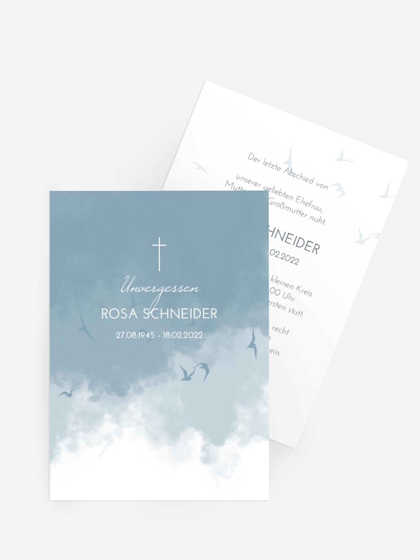 Karte zur Trauer Unvergänglichkeit