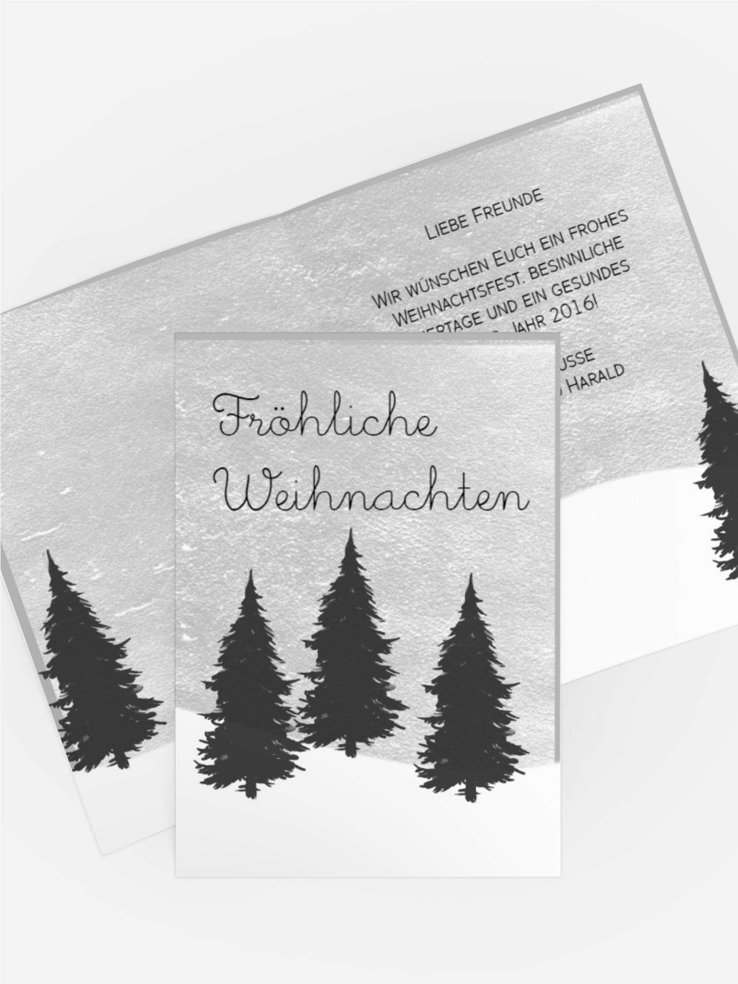 Weihnachtsgrußkarte Winterwald
