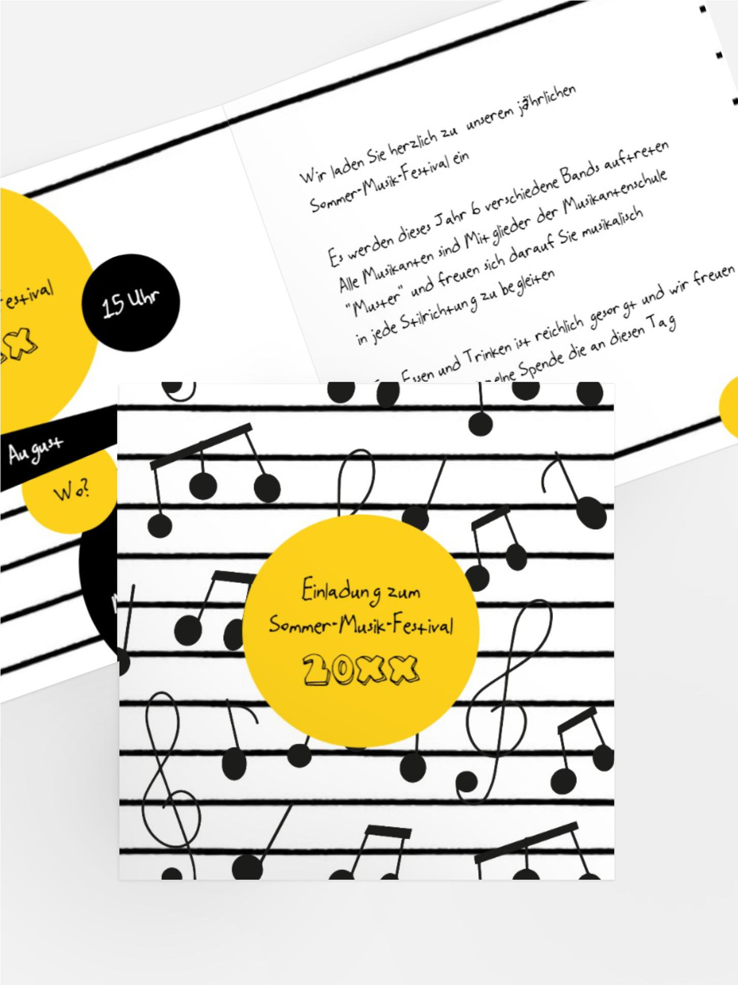 Einladung Sommerfest Musiknoten