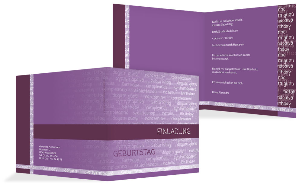 Einladung zum Geburtstag classic script Einladung zum Geburtstag classic script