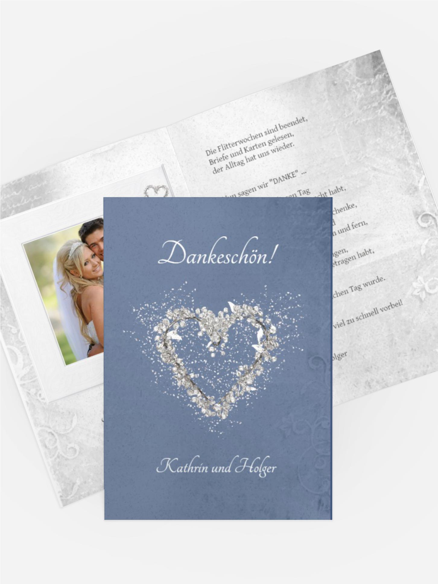 Dankeskarte glamour heart