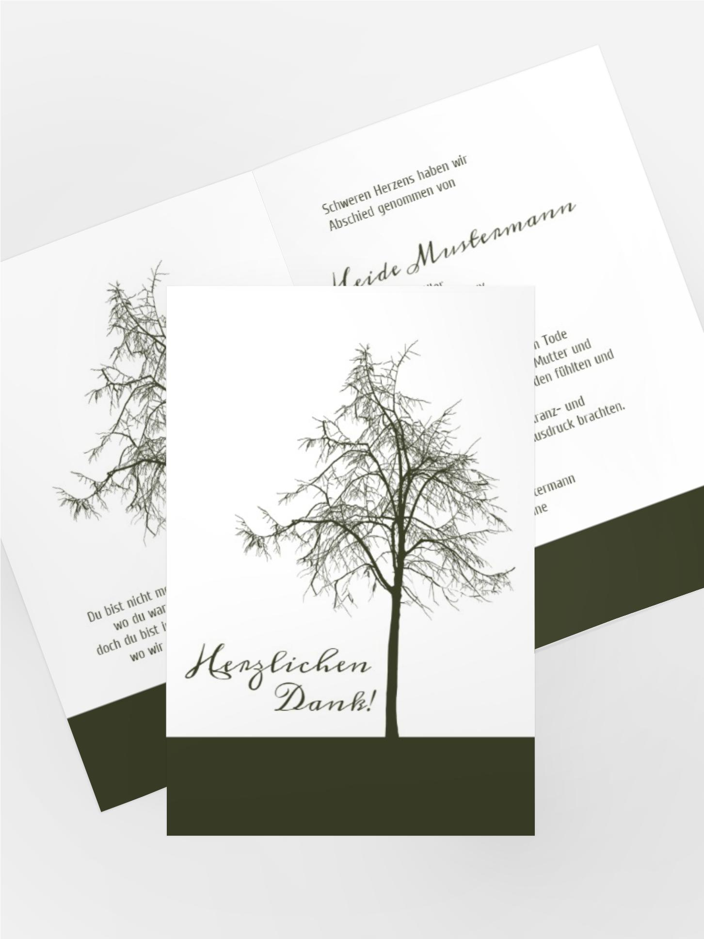 Dankeskarte Tree hoch Dankeskarte Tree hoch