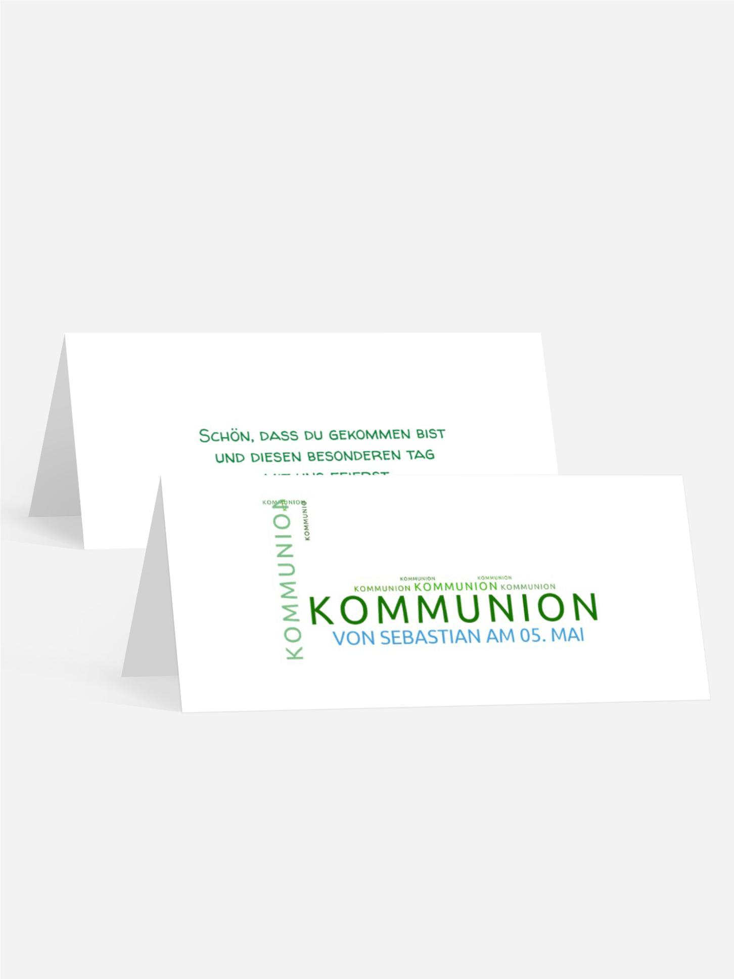 Tischkarte Kommunion Script