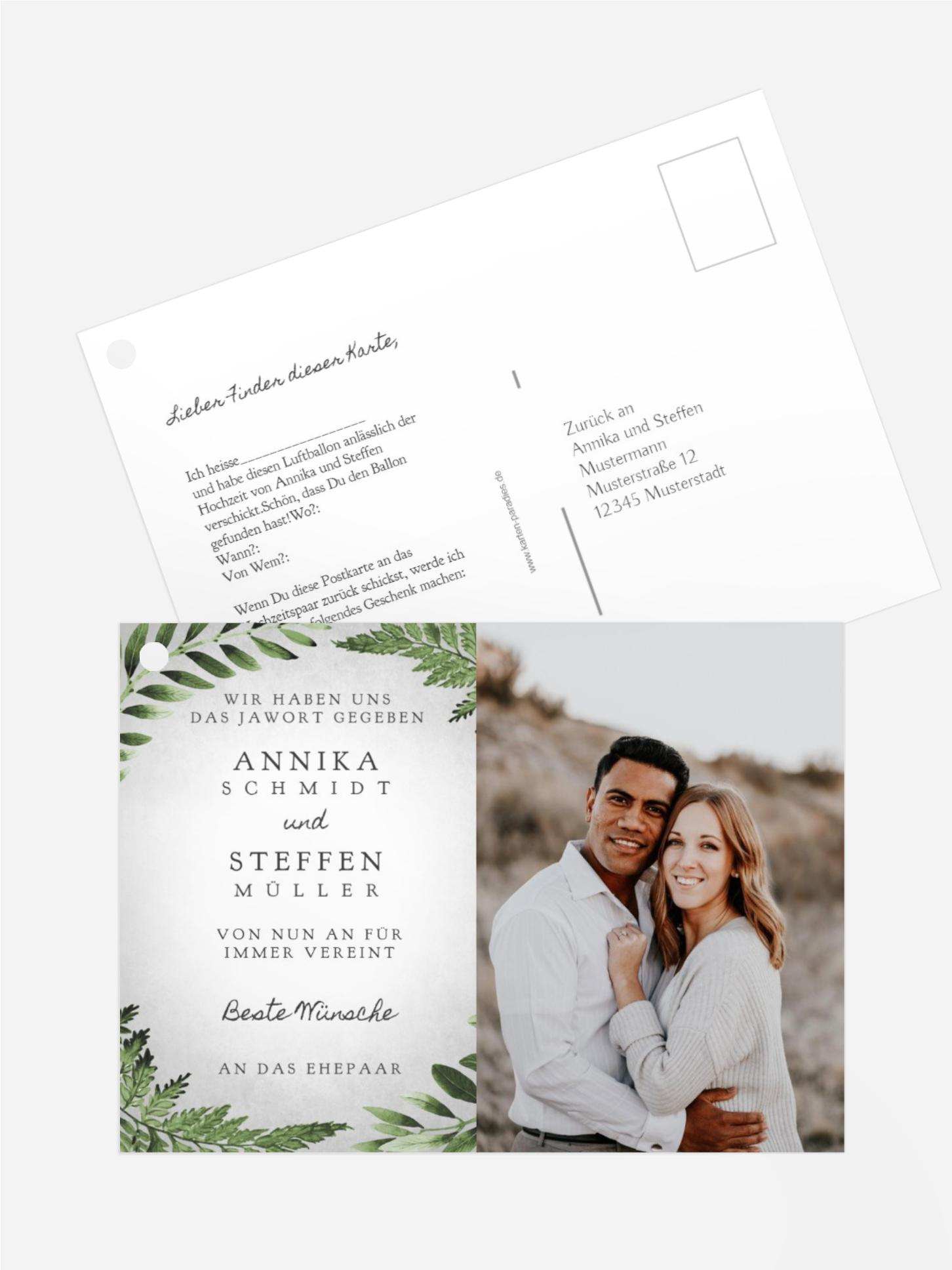 Ballonflugkarte Blätterwerk