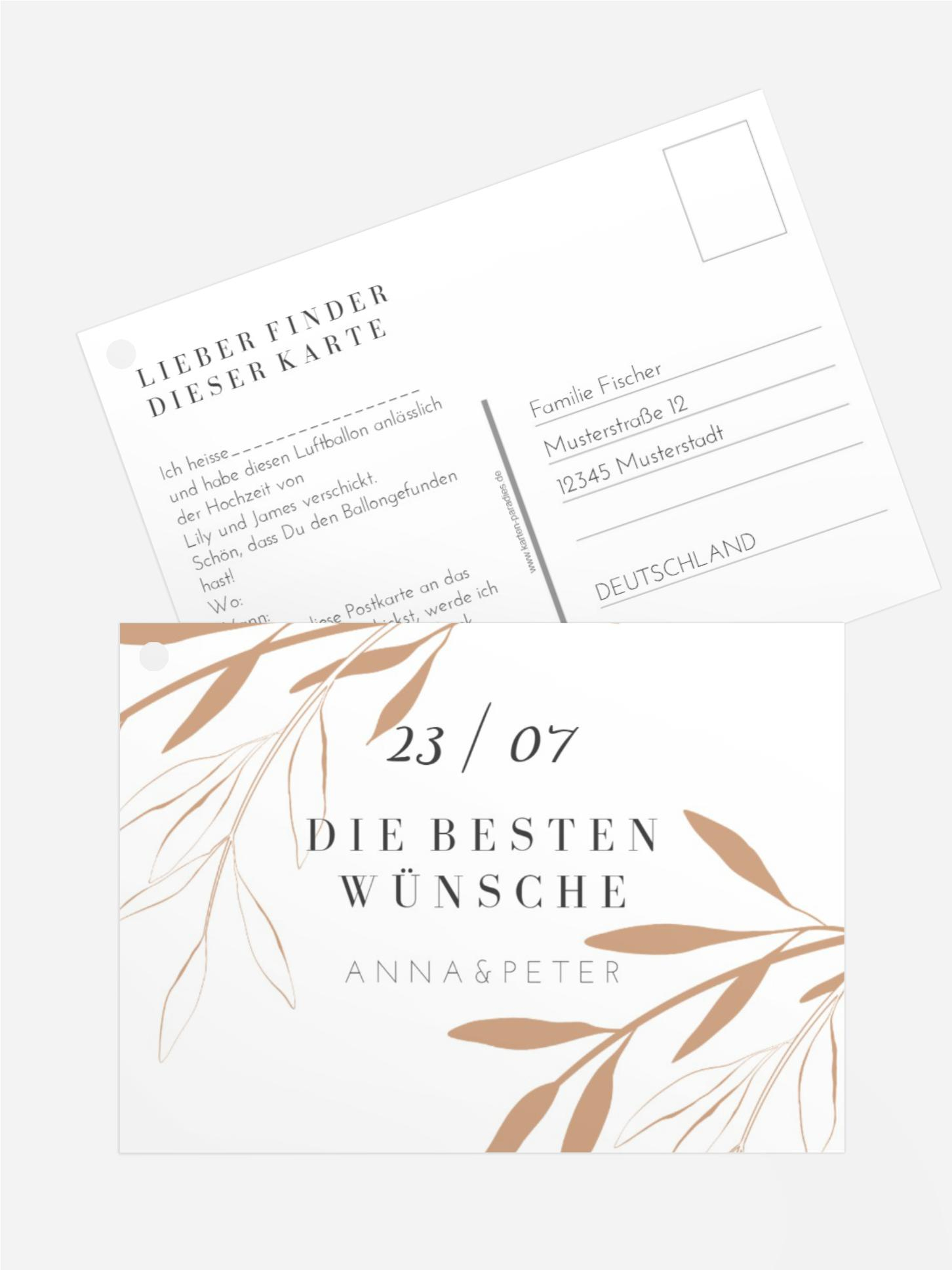 Ballonflugkarte Unzertrennlich