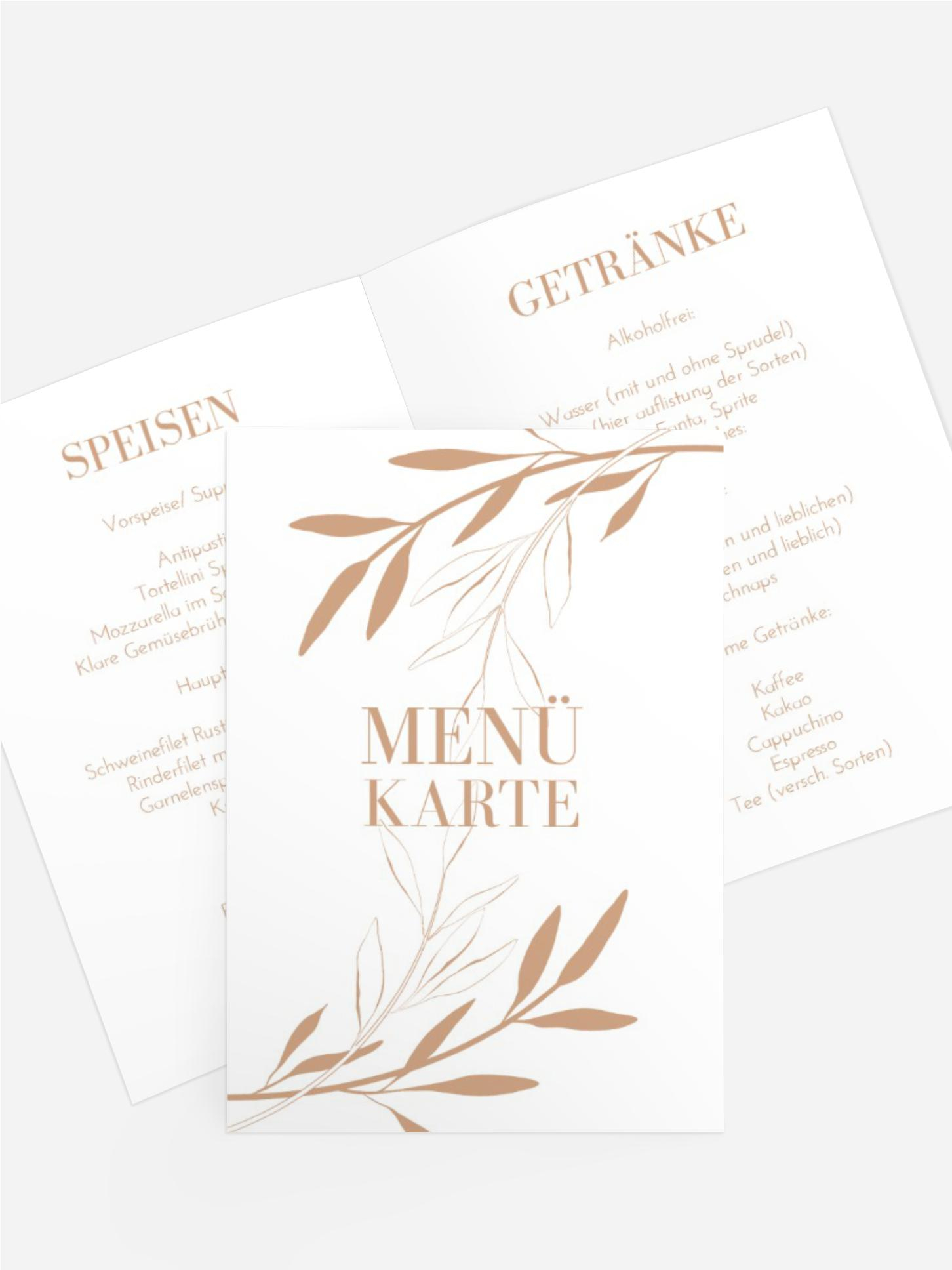 Menükarte Unzertrennlich