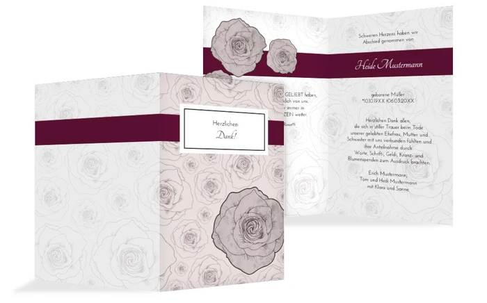 Dankeskarte Rosenmeer hoch