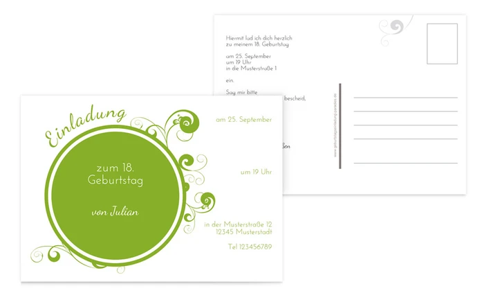 Geburtstagseinladung squiggle chubby