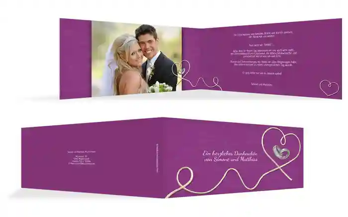 Dankeskarte zur Hochzeit erfüllte Liebe