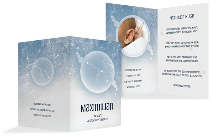 Geburtskarte Sternzeichen Widder