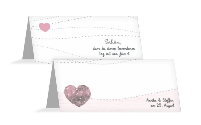 Tischkarte zur Hochzeit Sternenbild