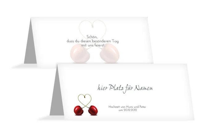 Tischkarte Kirsche