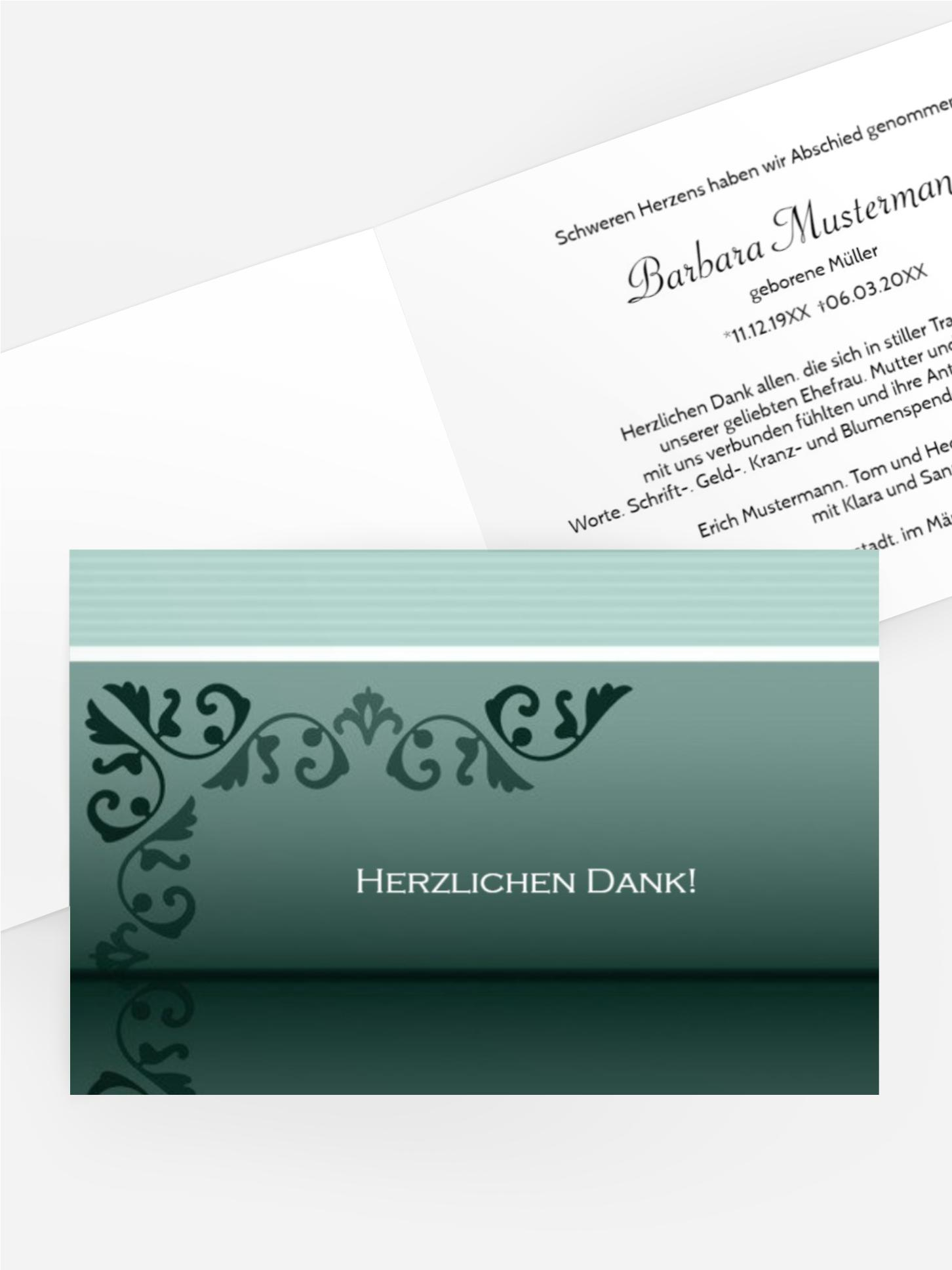 Dankeskarte Briefpapier quer